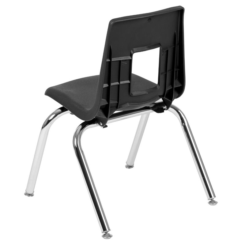 Pemberly Row Contemporary 14In. Student Stack Chair In Black