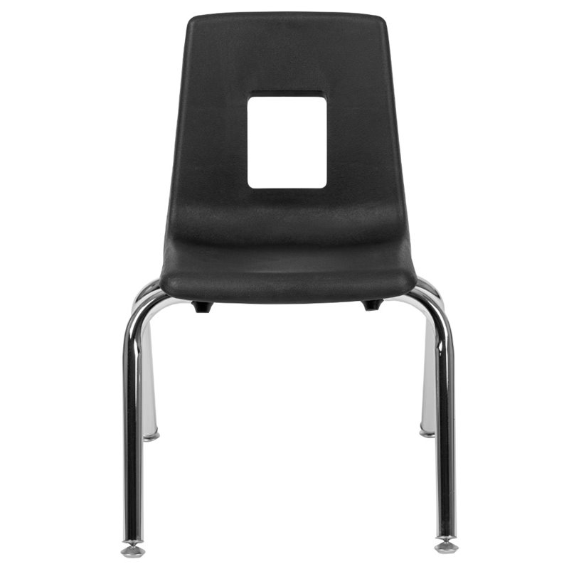 Pemberly Row Contemporary 14In. Student Stack Chair In Black