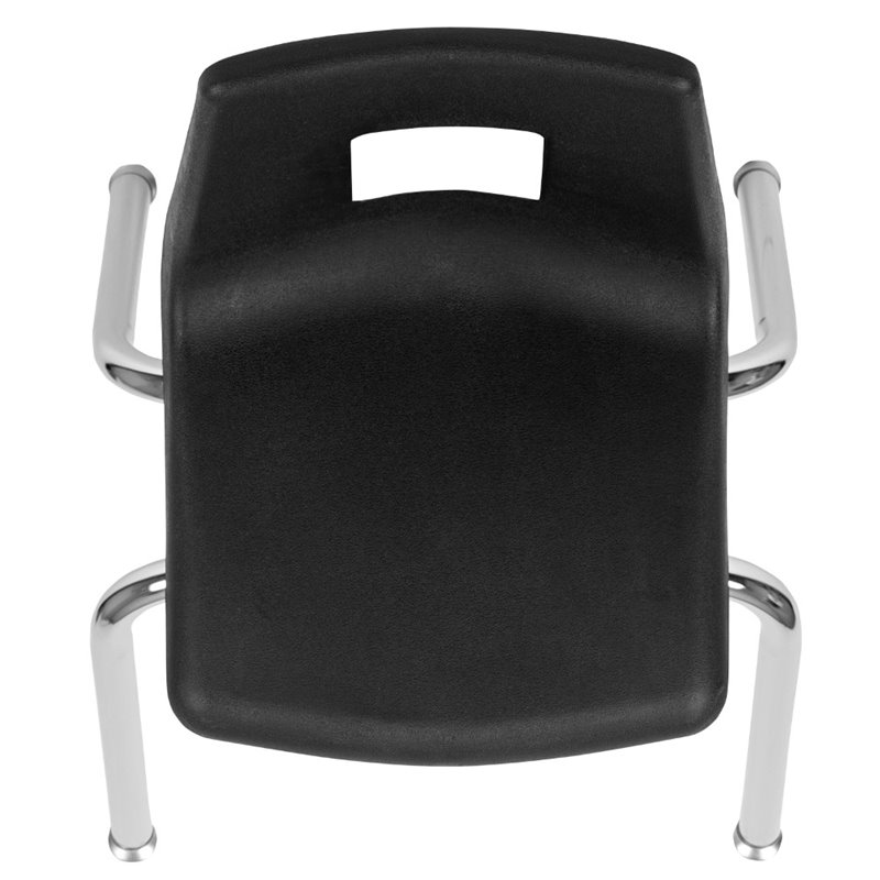 Pemberly Row Contemporary 14In. Student Stack Chair In Black