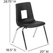 Pemberly Row Contemporary 16In. Student Stack Chair In Black