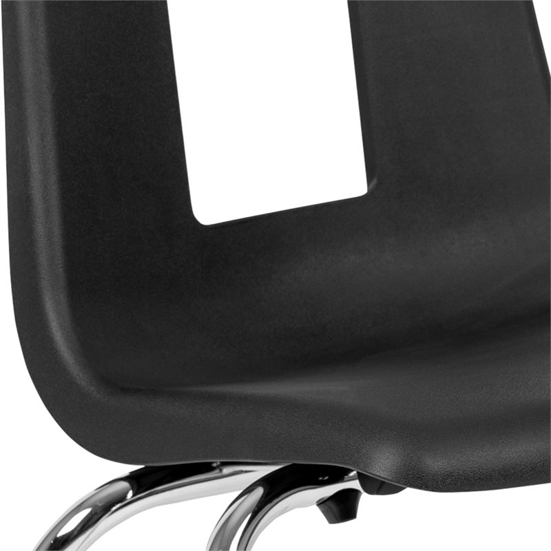 Pemberly Row Contemporary 18In. Student Stack Chair In Black