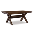 Pemberly Row 7 Piece Wood Dining Set X Frame Padded Seats in Rustic Umber Finish