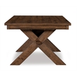 Pemberly Row 7 Piece Wood Dining Set X Frame Padded Seats in Rustic Umber Finish