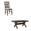 Pemberly Row 7 Piece Wood Dining Set X Frame Padded Seats in Rustic Umber Finish