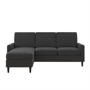 Pemberly Row Reversible Upholstered Sectional Sofa in Charcoal