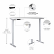 Pemberly Row 48W Height Adjustable Desk in White - Engineered Wood