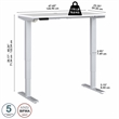 Pemberly Row 48W Height Adjustable Desk in White - Engineered Wood