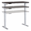 Pemberly Row 48W Height Adjustable Desk in Storm Gray - Engineered Wood
