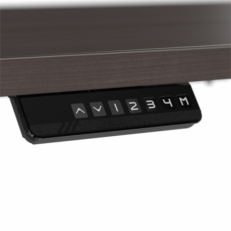 Pemberly Row 48W Height Adjustable Desk in Storm Gray - Engineered Wood