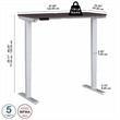 Pemberly Row 48W Height Adjustable Desk in Storm Gray - Engineered Wood