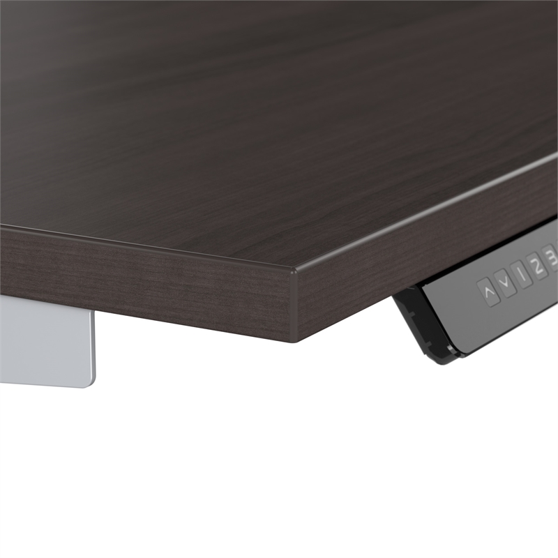 Pemberly Row 48W Height Adjustable Desk in Storm Gray - Engineered Wood