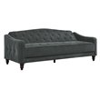 Pemberly Row Modern Vintage Tufted Sofa Sleeper II- Gray Velvet