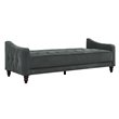 Pemberly Row Modern Vintage Tufted Sofa Sleeper II- Gray Velvet