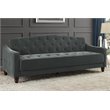 Pemberly Row Modern Vintage Tufted Sofa Sleeper II- Gray Velvet