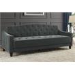 Pemberly Row Modern Vintage Tufted Sofa Sleeper II- Gray Velvet