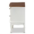 Pemberly Row White and Cherry Brown Finished Wood 2-Drawer End Table