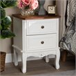 Pemberly Row White and Cherry Brown Finished Wood 2-Drawer End Table