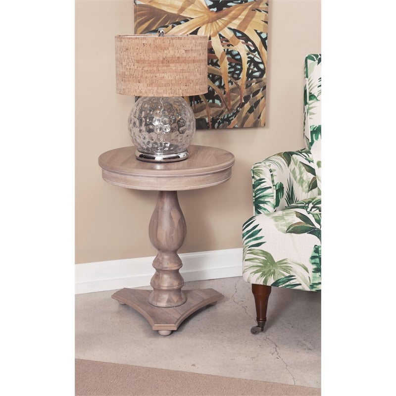 Pemberly Row Round Wood Side Table 20