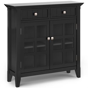 Pemberly Row Wood 36&quot Transitional Entryway Hallway Cabinet in Black