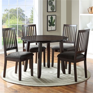 Pemberly Row Contemporary Espresso Wood Finish 5-piece Dining Set