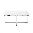Pemberly Row Modern Stainless Steel Base Coffee Table in White/Chrome