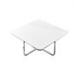 Pemberly Row Modern Stainless Steel Base Coffee Table in White/Chrome