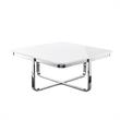 Pemberly Row Modern Stainless Steel Base Coffee Table in White/Chrome