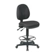 Pemberly Row Deluxe Ergonomic Black Fabric Drafting Chair w/ Adjustable Footring