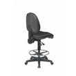 Pemberly Row Deluxe Ergonomic Black Fabric Drafting Chair w/ Adjustable Footring