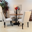 Pemberly Row Upholstered Wood Dining Chair in Beige (Set of 2)
