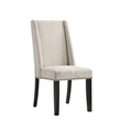 Pemberly Row Upholstered Wood Dining Chair in Beige (Set of 2)
