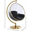 Pemberly Row Black Fabric Acrylic and Metal Swing Bubble Accent Chair