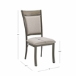 Pemberly Row Metal Upholstered Set of Two Dining Side Chairs in Pewter