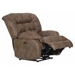 Pemberly Row Power Wall Hugger Recliner in Coffee Brown Polyester Fabric