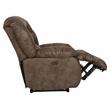 Pemberly Row Power Wall Hugger Recliner in Coffee Brown Polyester Fabric
