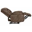 Pemberly Row Power Wall Hugger Recliner in Coffee Brown Polyester Fabric