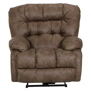 pemberly row power wall hugger recliner in coffee brown polyester fabric