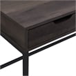 Pemberly Row 40-Inch Desk with Drawer and Shelf in Brown Wood Grain Finish
