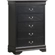 Pemberly Row Contemporary Transitional 5 Drawer Chest in Black
