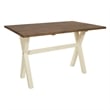 Pemberly Row Flip Top Table with Antique White Base and Wood Brown Stain Top