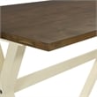 Pemberly Row Flip Top Table with Antique White Base and Wood Brown Stain Top
