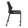 Pemberly Row Stack Chair with Casters in Black - 21.88