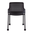 Pemberly Row Stack Chair with Casters in Black - 21.88