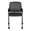 Pemberly Row Stack Chair with Casters in Black - 21.88