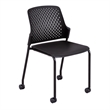 Pemberly Row Stack Chair with Casters in Black - 21.88