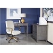 Pemberly Row Mid-Back White Faux Leather Chair with Gold Finish Arms & Base K/D