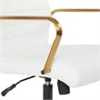 Pemberly Row Mid-Back White Faux Leather Chair with Gold Finish Arms & Base K/D