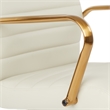 Pemberly Row Mid-Back Cream Faux Leather Chair with Gold Finish Arms & Base K/D