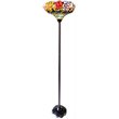 Pemberly Row Tiffany-Style Floral Stained Glass Torchiere Floor Lamp 67