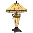 Pemberly Row Tiffany-style 3 Light Mission Double Lit Table Lamp 16